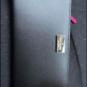 Black Kate Spade hand bag and black Kate Spade wallet (pink on inside of wallet)